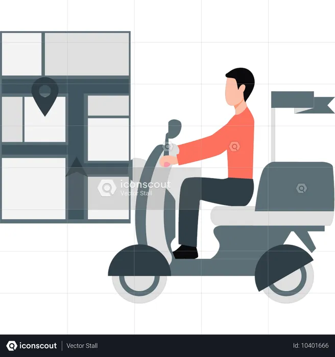 Courier boy delivering parcel  Illustration