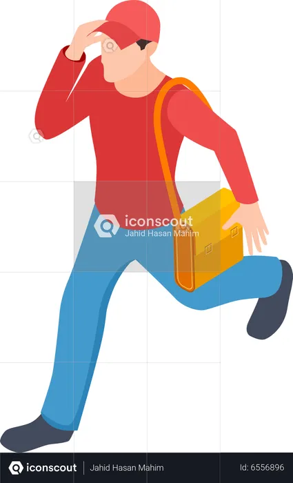 Courier Delivery Man  Illustration