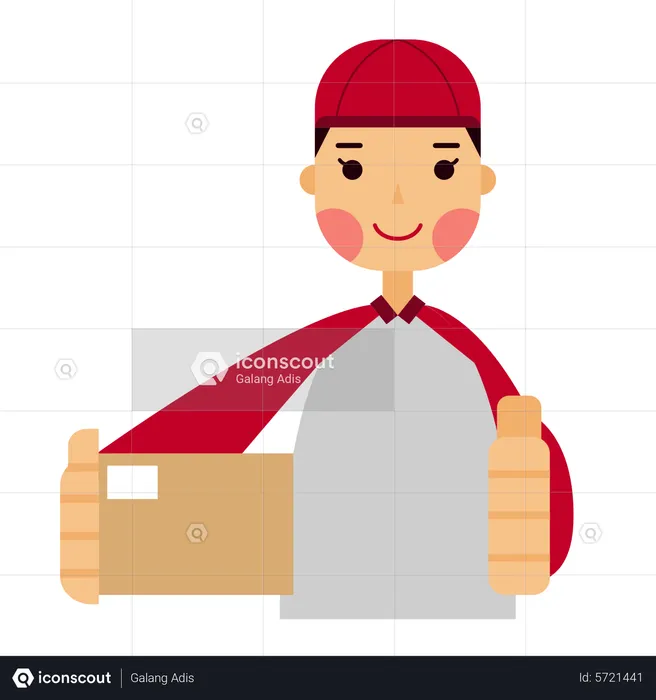 Courier guy holding box  Illustration