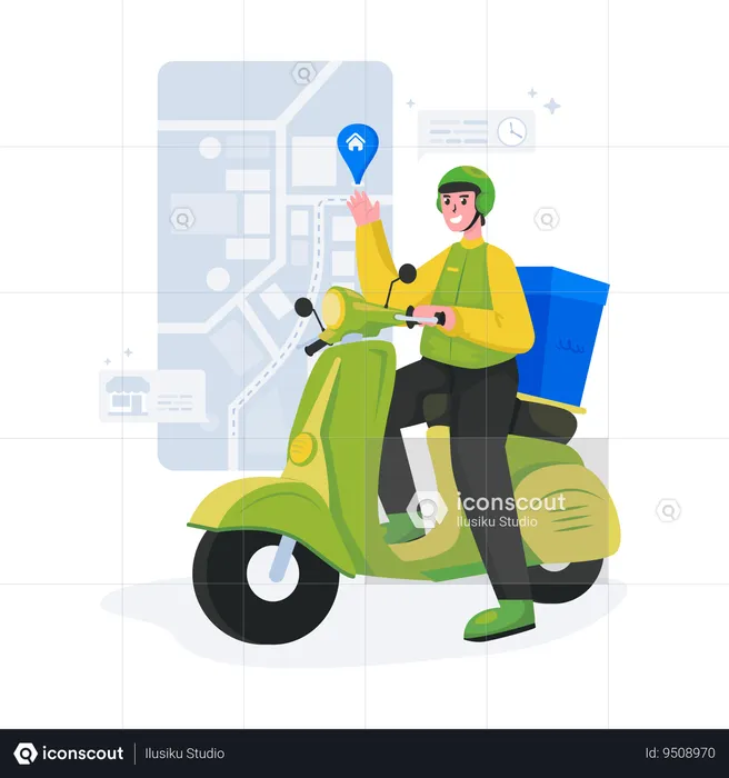 Courier ready to send packages  Illustration