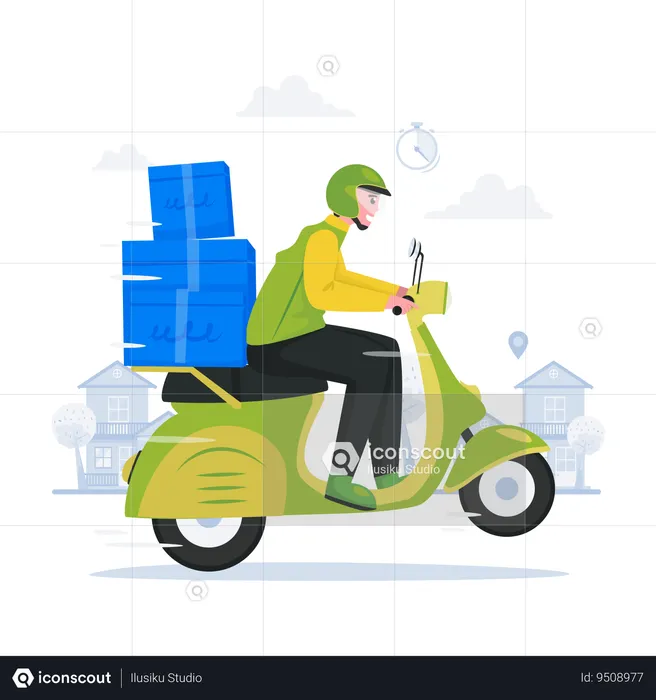 Courier speeding  Illustration