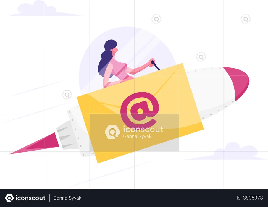 Courrier promotionnel de startup  Illustration