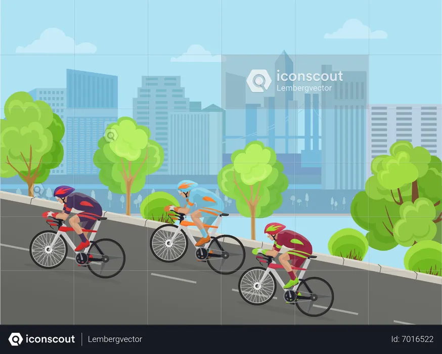 Course cycliste  Illustration