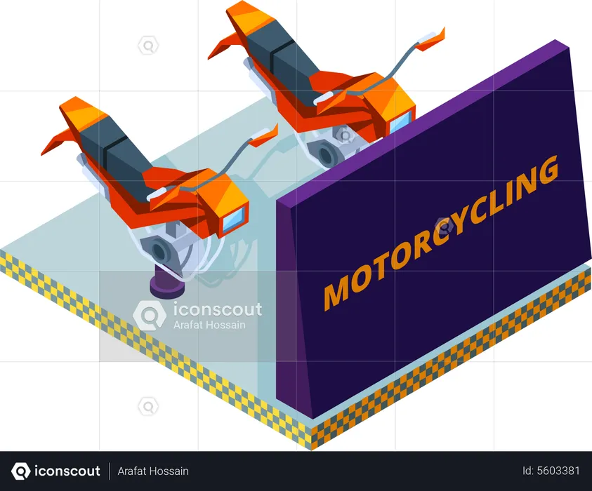 Arcade de courses de motos  Illustration