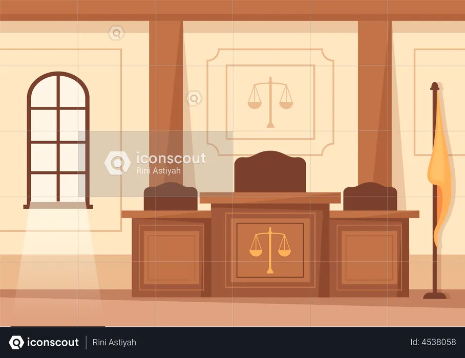Court Room Interior  Illustration