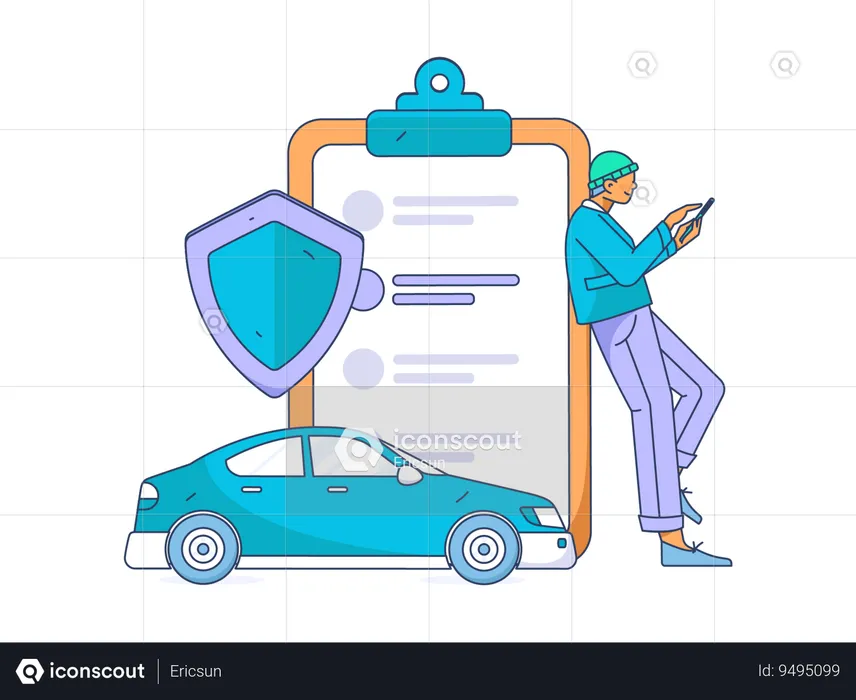 Cover car insurance  Illustration