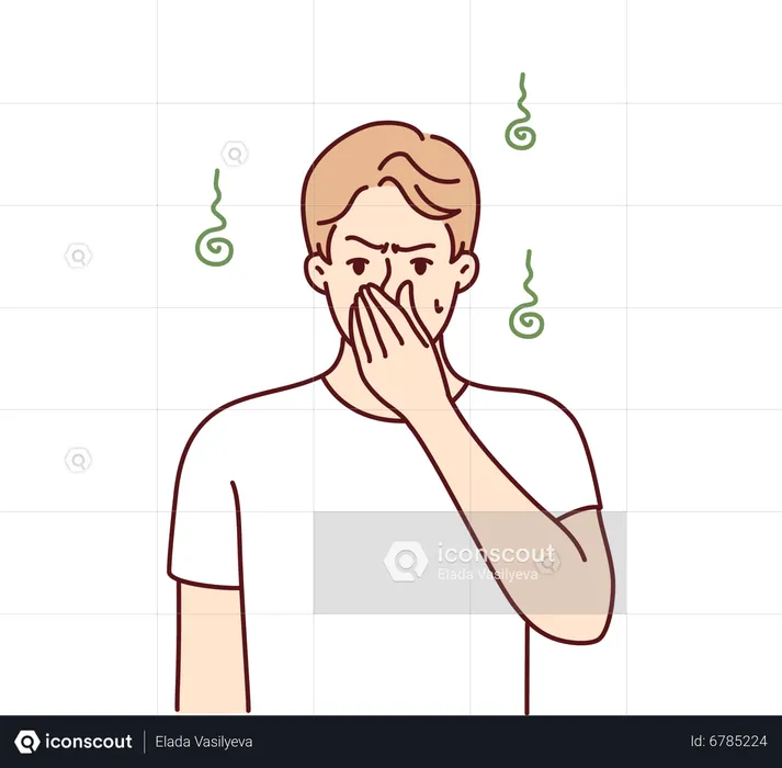 Covering Nose Male  Illustration