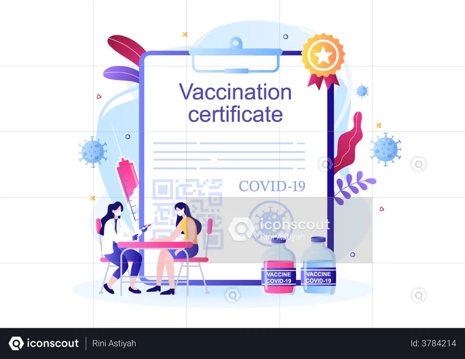 Covid-19 Vaccination Certificate  Illustration