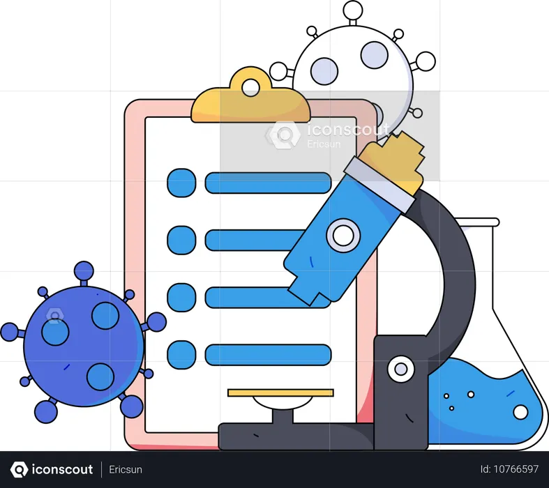 Covid report and research  Illustration