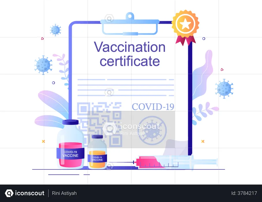 Covid Vaccination Certificate  Illustration