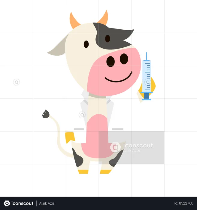 Cow As Farm Doctor  Illustration