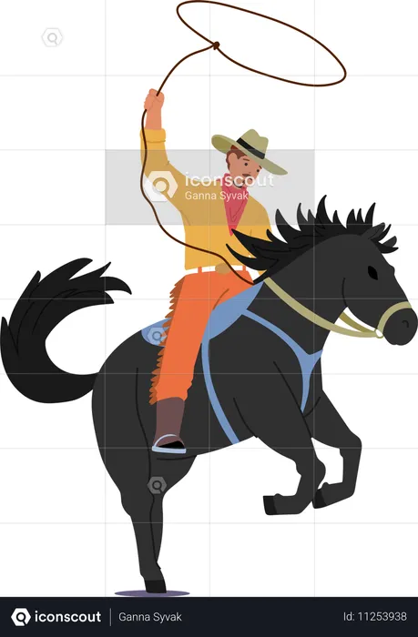 Cheval de cowboy  Illustration