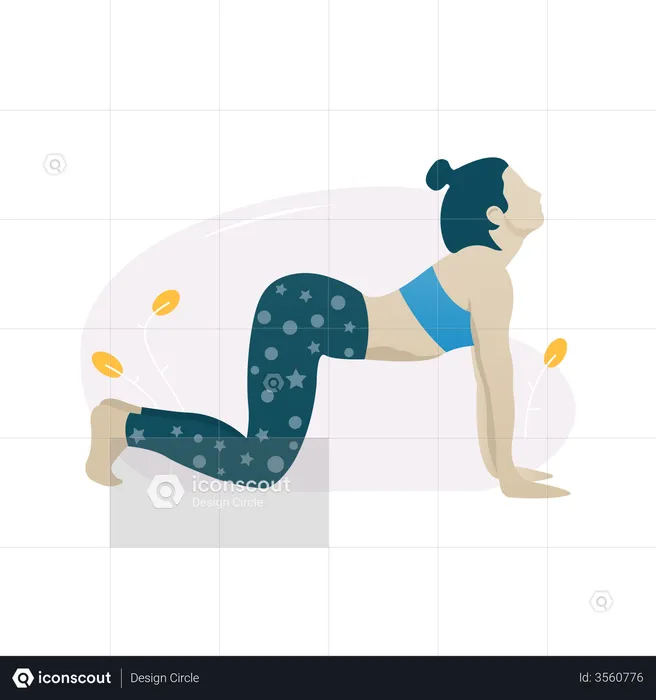 Cow exercise pose  Illustration