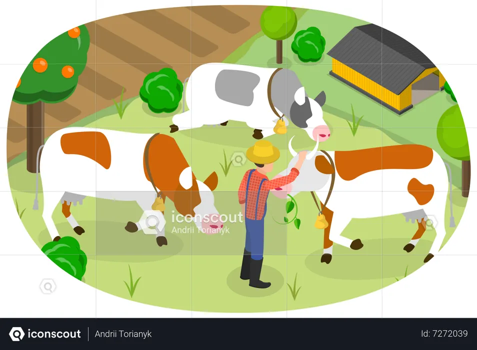 Cow Farm  Illustration