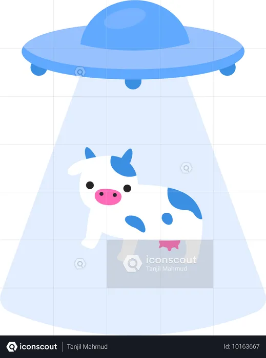 Cow UFO Error  Illustration