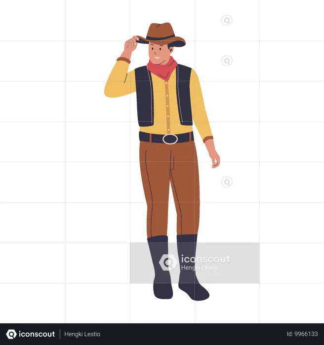 Cowboy mit Cowboyhut  Illustration