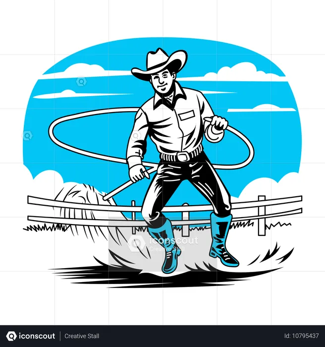 Cowboy-Herausforderung  Illustration