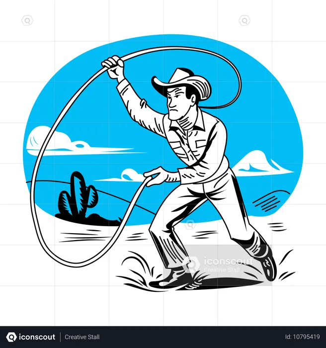 Cowboy-Lasso  Illustration