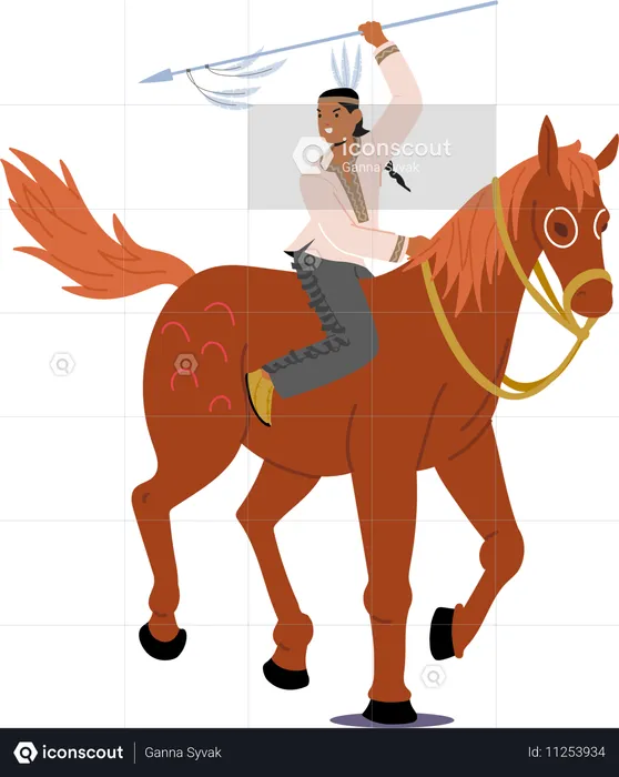 Cowboy auf Pferd  Illustration