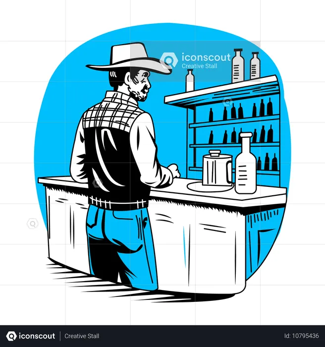 Cowboy Saloon  Illustration