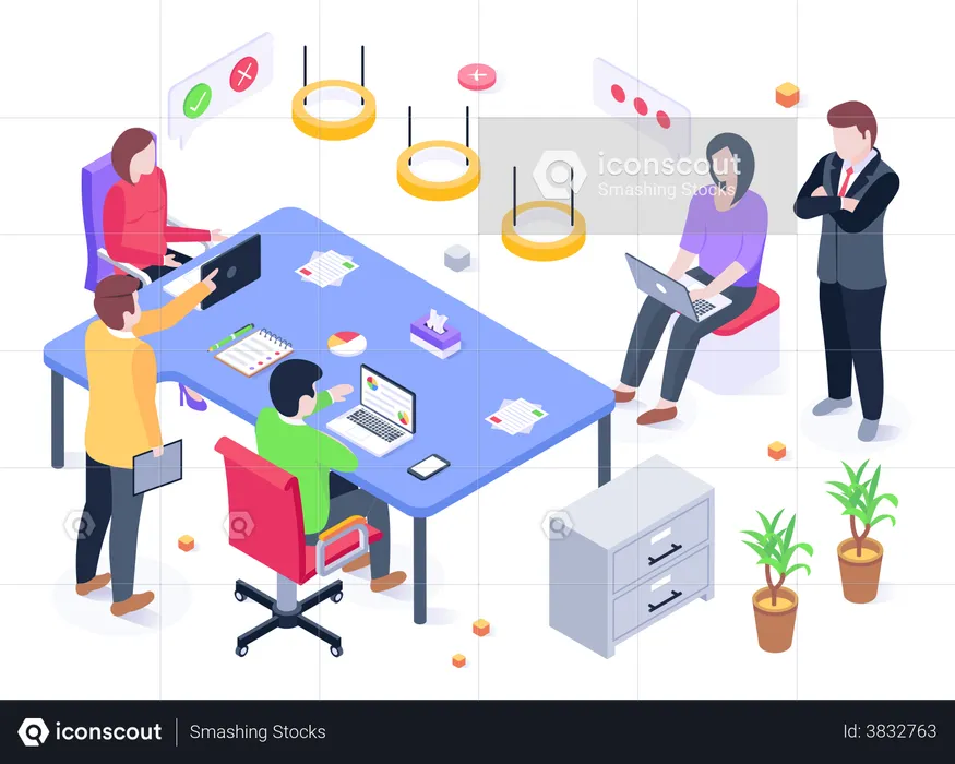 Coworking Space  Illustration
