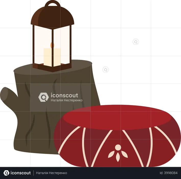 Cozy accessories for camping  Illustration