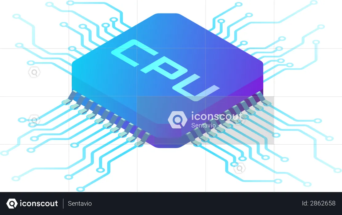 CPU Processor Chip  Illustration