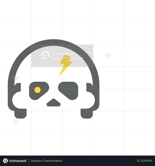 Crâne avec casque  Illustration