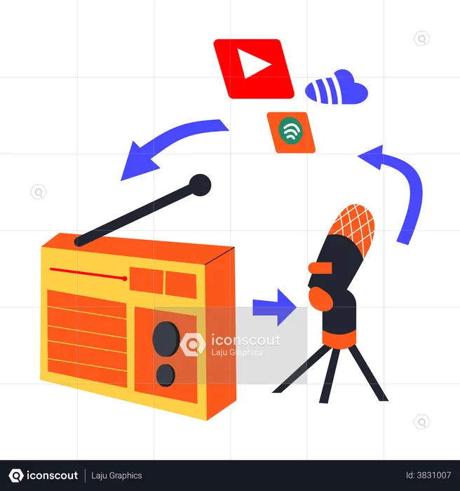 Creación de contenido en línea  Ilustración