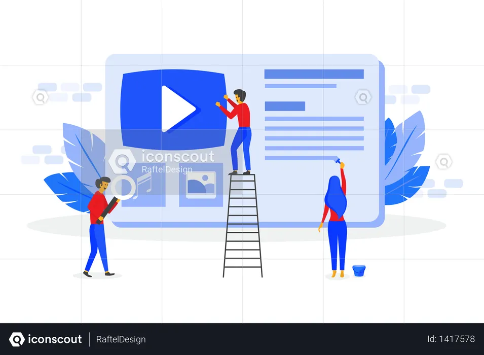 Create online video channel concept  Illustration