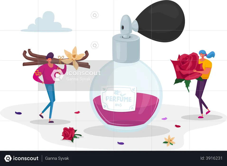 Creating perfume composition  Illustration