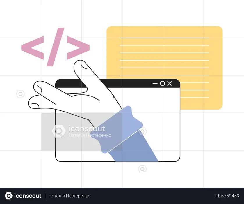 Creating website script  Illustration