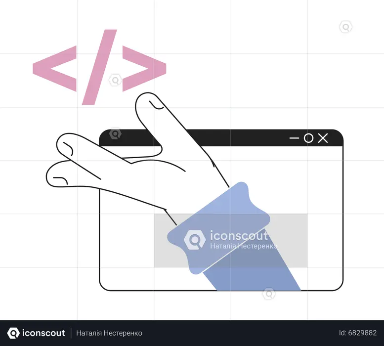 Creating website script  Illustration
