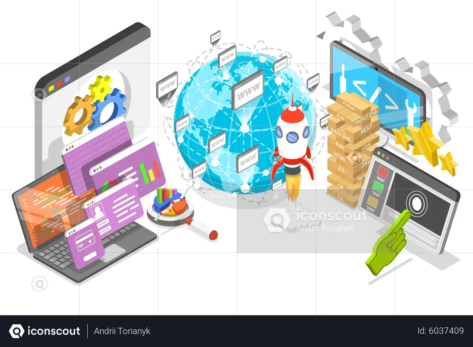 Creating Websites and Mobile Apps  Illustration