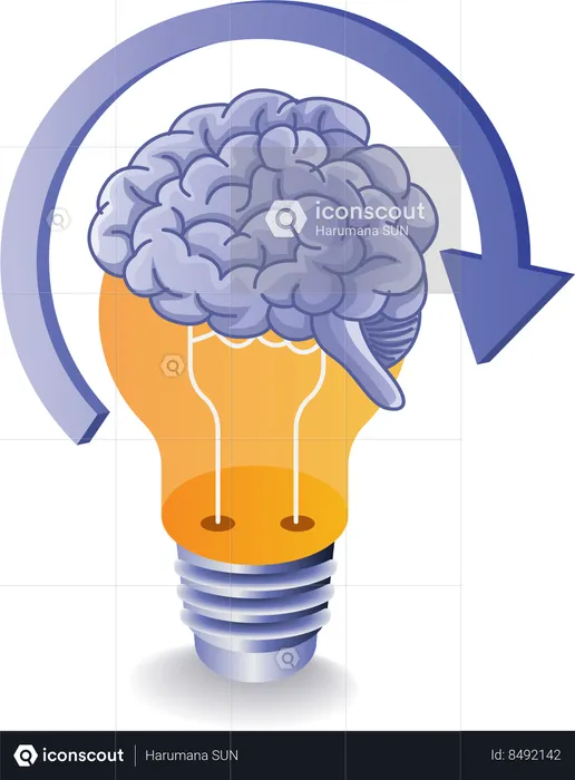 Creative ideas in AI brain  Illustration