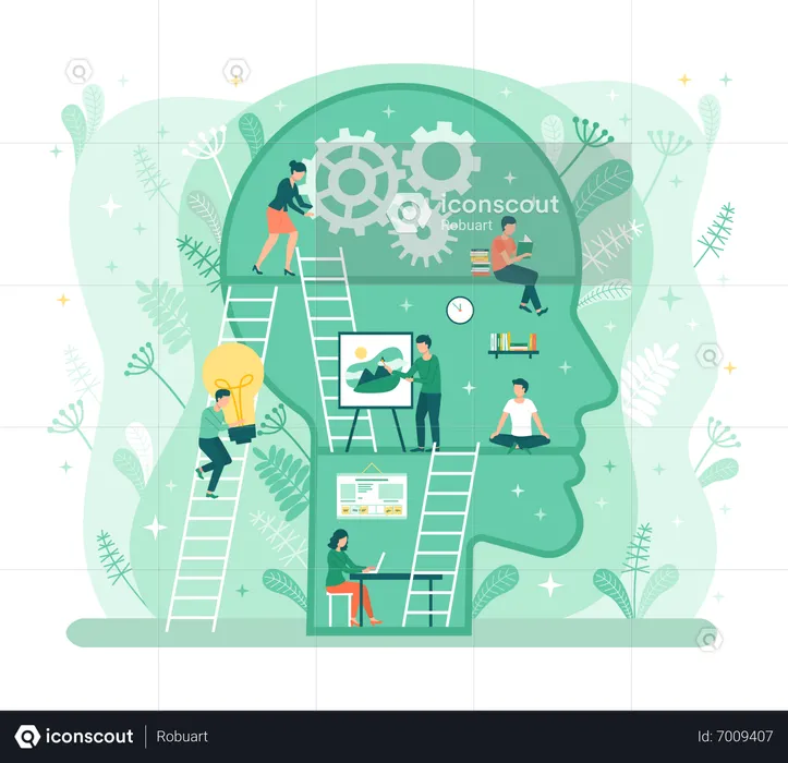 Creative people with creative thought process  Illustration