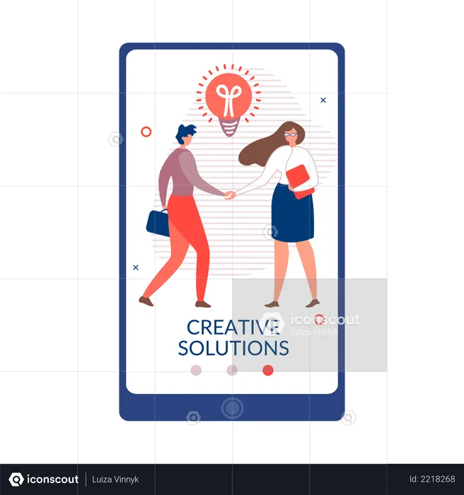 Creative solution using mobile application  Illustration