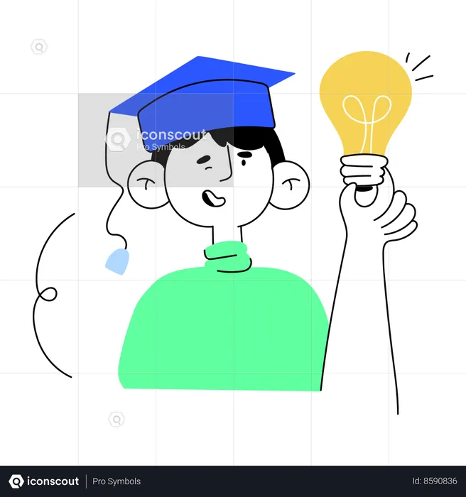 Creative Student holding bulb  Illustration