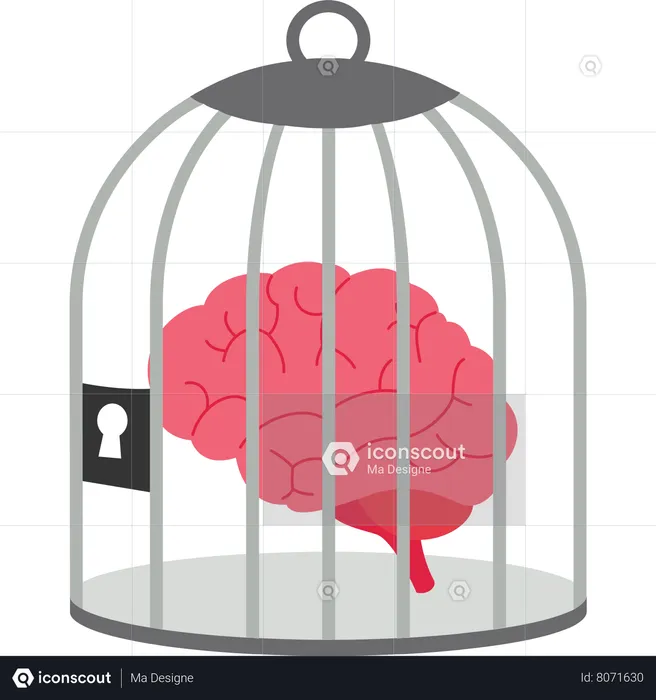 Creativity idea locked in a cage  Illustration