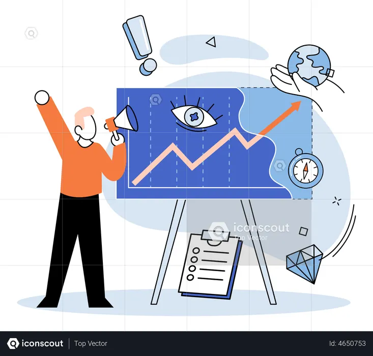 Crecimiento del marketing empresarial  Ilustración