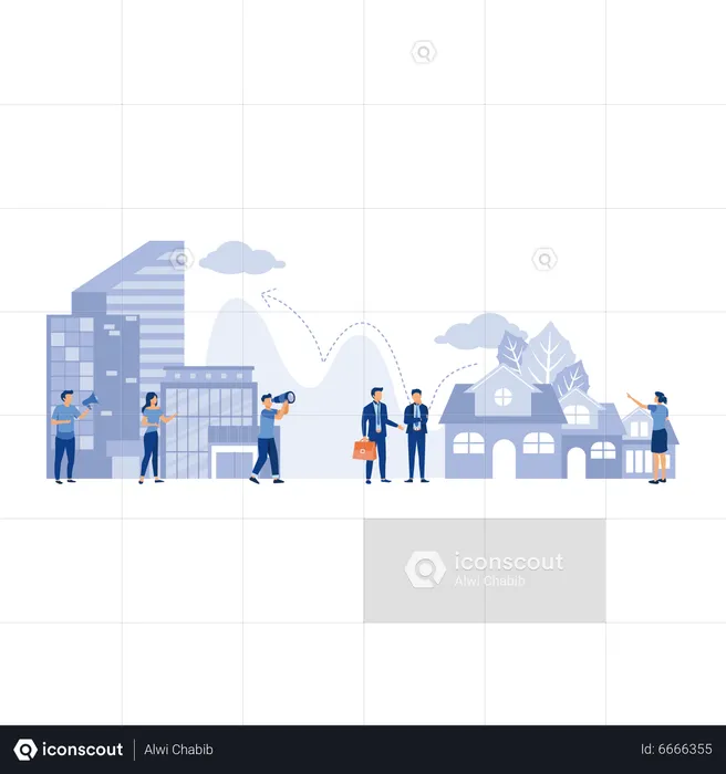 Crecimiento del mercado inmobiliario  Ilustración