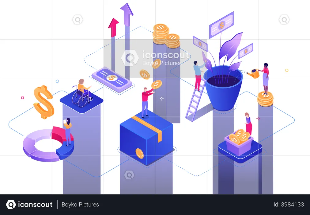 Crecimiento financiero  Ilustración