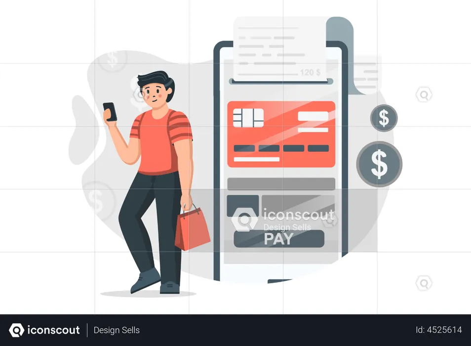 Credit card bill payment app  Illustration