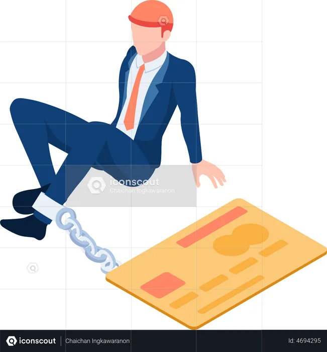 Credit card debt and financial crisis  Illustration