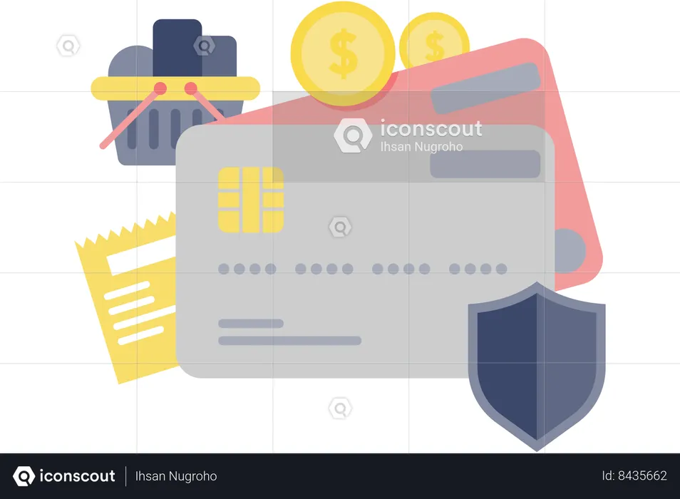Credit card security  Illustration