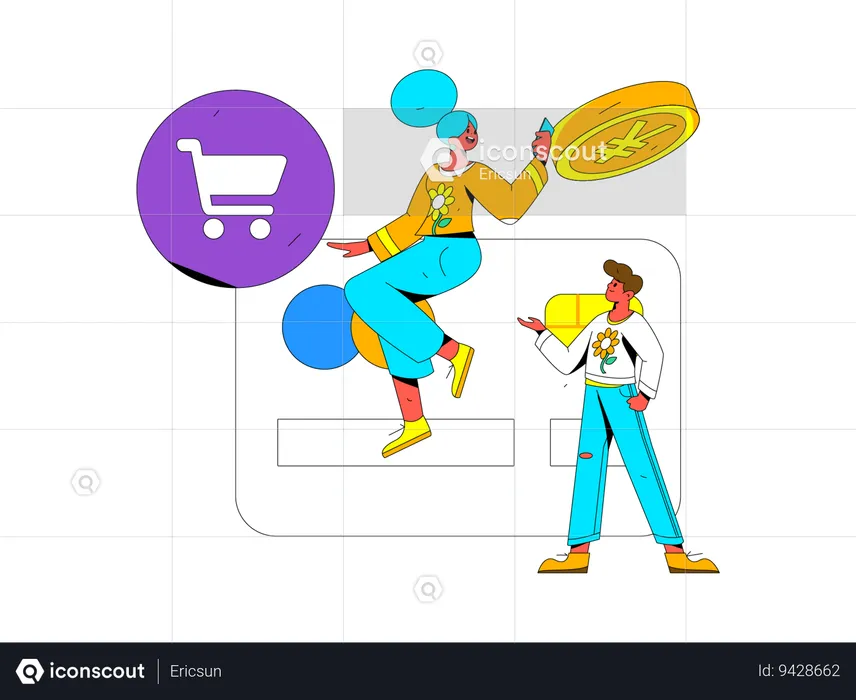 Credit card shopping  Illustration