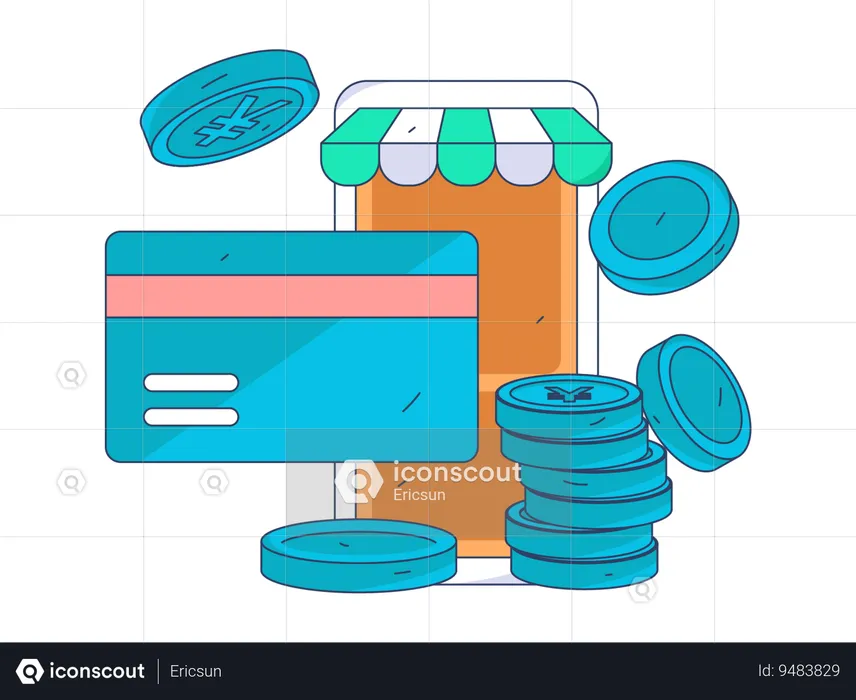 Credit card shopping  Illustration