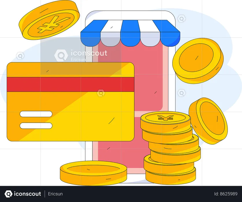 Credit card shopping  Illustration