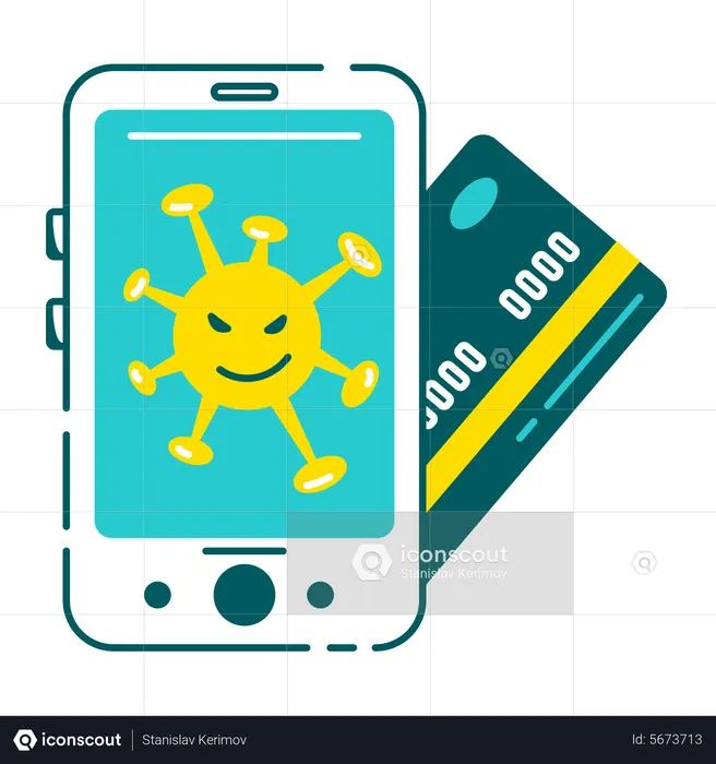 Credit Card Virus  Illustration