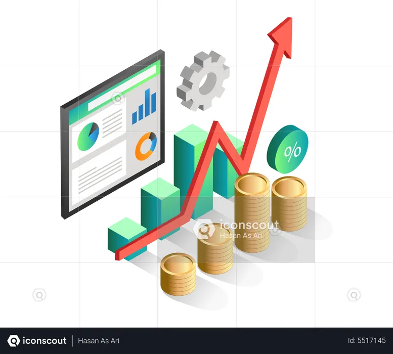 Crescimento da receita empresarial  Ilustração